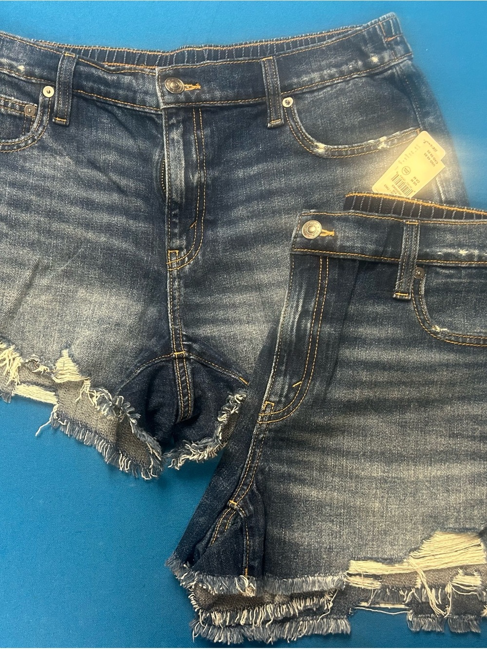 aerie Distressed Boyfriend Denim Shorts stretch waistband 2 Pairs New Medium